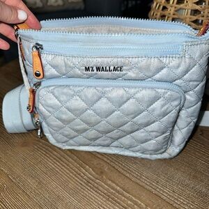 MZ Wallace Quilted Crossbody Bag - metro scout deluxe- chambray